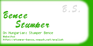 bence stumper business card